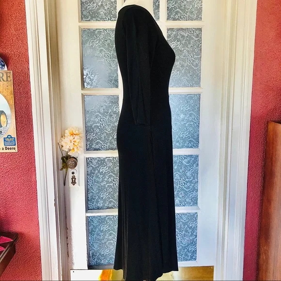 Polagram Black Pleated Mid-Length Dress - Picture 5 of 7